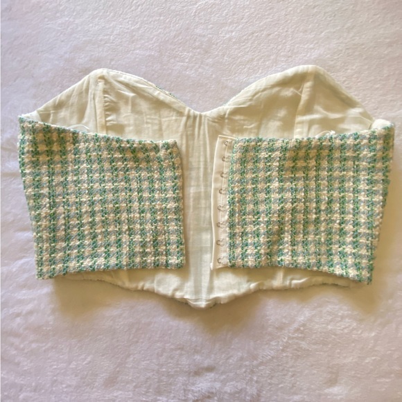 Green and Blue Zara Corset Crop Top Size Medium Never Worn! - Picture 6 of 8